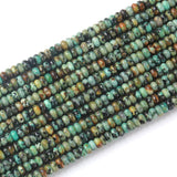 HAAMIIQII 4x2mm Natural African Turquoise Rondelle Spacer Beads
