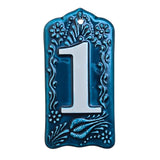 Handmade Ceramic House Number Tile - Custom Outdoor Address Sign - Turkish Iznik Art - Weatherproof Door Decor - 0 to 9 Digits (