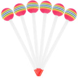 6 Pieces Rainbow Lollipop Drumsticks, Stick Soft Lollipop Drum, Soft Foam Head Percussion Mallets, Round Felt Drum Sticks Plasti