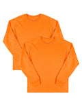 Fruit of the Loom Mens Eversoft Cotton T Shirts, Breathable & Moisture Wicking with Odor Control, Long SleeveSafety Orange