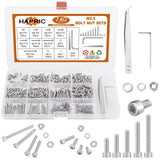 740 Pcs M2.5 Screws Kit M2.5 Screw Assortment Nuts and Bolts Assortment Kit Metric Machine Screw Kit, 304 Stainless Steel Hex So