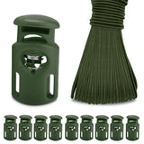 10 Meter 3mm Elastic Bungee Shock Cord Stretch String, 25pcs Plastic Cord Locks Spring Toggle Stopper for Drawstring Backpack Sh