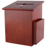 Wood Charity Donation collection Box Office suggestion Ballot Box With wide slot for envelopes and suggestion comment forms, sid