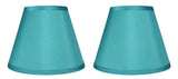 Urbanest Set of 2 Coolie Hardback Lampshade, Check the Size PLEASE, Faux Silk, 5 Top, 9 Bottom, 7 Slant, Teal, Spider Washer Fit