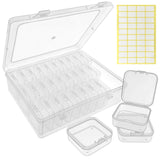 Guyuyii Bead Organizer Box - 30 Individual Small Clear Plastic Bead Organizers and Storage with Hinged Lid for Diamond Painting,