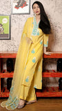 Gosriki Women'S Rayon Viscose Printed Straight Kurta With Pant & Dupatta (Belagavi Mustard-Vks01-Gs_S_Mustard_Small),Mustard,,B0DRZRSPBJ