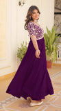Wedani Georgette Anarkali Gown With Embroidered Top For Women (In Alpha L Regular Purple),PURPLE,L,Georgette,anarkali,