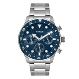 Timex Analog Watch For Man With Teal Round Dial & Silver Stainless Steel Bracelet Band Water Resistant Men'S Wrist Watches - Twe
