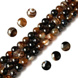 100pcs 8mm Coffee Stripe Agate Beads Natural Gemstone Beads Round Loose Beads for Jewelry Making