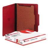 Universal 10203 Pressboard Classification Folders, Letter, FourSection, Ruby Red, 10/Box