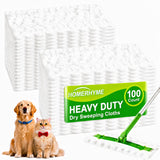 HOMERHYME 100 Count Heavy Duty Dry Sweeping Cloths Refills for Swiffer Sweeper, Deep Clean Sweeper Pet Dry Mops for Floor Dust H