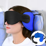 SARISUN Travel Pillows for Airplanes, Airplane Pillow for Sleeping with 3D Eye Mask, 360° Support Headrest for Long Flight, Road Trip, Stop Bobblehead Relieve Neck Pain, Blue