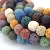 Beadlanta | Multicolor Round 16mm Lava Beads for Jewelry Making | Rainbow Lava Beads | Semi Precious Stone | Dragon Stone | Gems