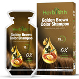 Golden Brown Hair Shampoo, Hair Color for Gray Coverage, 3 in 1 Hair Dye Shampoo - champu para tenir el cabello, Colors in Minut