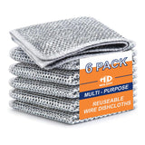 MILDIV Non Scratch Wire Dish Cloth (Pack of 6), Steel Scrubber for Utensils Cleaning, Multipurpose Wet and Dry Cleaning, Stainle