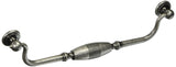 MNG Hardware 15811 9Inch C/C 10Inch Overall Striped Clapper Pull, Distressed Antique Silver