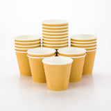 Restaurantware-8 Ounce Disposable Coffee Cups, 25 Double Wall Hot Cups For Coffee - Lids Sold Separately, Rippled Wall, Kraft Pa