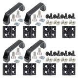 BLCCLOY 8Pcs Black 2020 Aluminum Extrusion Pivot Hinge Swivel Degree Angle Bracket and 4Pcs 20 Series Handle with T Slot Nut Bol
