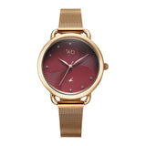 Fastrack Vyb 6.0 Classiqu Quartz Burgundy Round Dial Women'S Watch | Stainless Steel Mesh Strap Material | Watches For Women Ana