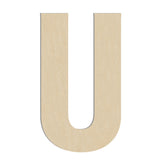 HILAZA 17 Inch Large Wooden Letter U, 1/4 in Thick Big Wood Letter for Wall Decor Crafts