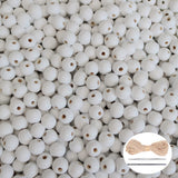500Pcs White Wooden Beads for Crafts, Natural Round Loose Beads Small Wood Spacer Beads with 10m Hemp Rope 2pcs Bead Needle for