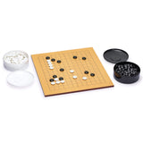 Yellow Mountain Imports Beechwood Veneer (0.4-Inch) Etched Beginner's Reversible 9x9/13x13 Go Game Set Board with Double Convex