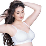 Trylo Women'S Cotton Lightly Padded Wire Free Regular Bra White,WHITE,36,B0969N65Z7