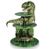 3 Tier Dinosaur Cupcake Stand Party Decorations Dinosaur Theme Cupcake Holder Decorations Dino Dessert Tower for Kids Dino Jungl