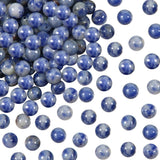 TOAOB 100pcs Natural Blue Stone Beads 8mm Gemstone Round Spacer Loose Stone Beads for Jewelry Making