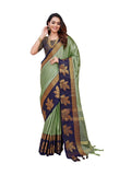 Satrani Women's Cotton Silk Jacquard Saree with Unstitched Blouse Piece (3658S6036N_Mint Green4)