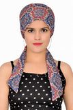 Deepnyra Living Style Pure Cotton Double Layer Head Scarves Hair Wrap Cap, Adjustable Free Size Head Cover For Women, Girls, U