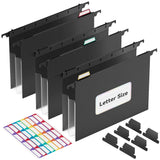 ThinkTex Extra Capacity Plastic Hanging File Folders, 3 Pack Reinforced Expanding Hang Folder Letter Size,Accordion Pocket,Heavy