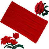 ZXIIXZ 100 Pcs Pipe Cleaners, Chenille Stems Pipe Cleaners Craft, Fuzzy Red Pipe Cleaners Bulk for Festivals Flower Making Arts