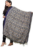 Tmt Hub Dark Blue Printed Cotton Blend Dupatta For Women Lightweight Ethnic Scarf For Daily, Festive & Casual Outfits