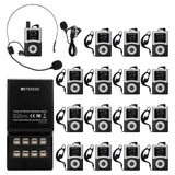 Retekess T130U(4nd Gen T130) Wireless Tour Guide System, Guide Headsets for Both Ear, Digital Transmission Clear Sound Quality,