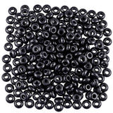 TUMBEELLUWA Natural Gemstone Beads for Jewelry Making, Rondelle Large Hole Loose Beads Pack of 15,Black Agate(6x12 mm)