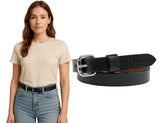 Flyer Original Leather Belt For Girls Women Formal Wear Saree Dress Trousers Black Waist Belt With Buckle 30 Waist Black1214
