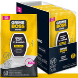 Grime Boss Heavy Duty Surface and Hand Wipes (4x60ct) | Wet Wipes Remove Paint, Oil, Grease, Adhesives, Mud, Dirt | Shop Wipes R