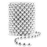 Craft Pearl 33 Feet Pearl Beads Garland for Christmas Tree, 10MM Silver Faux Pearls Strings Bead Roll Strand for Wedding Party C