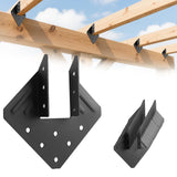 14-Gauge(2MM) Heavy Duty Hurricane Ties,16Pcs Black Joist Hangers,Hurricane Straps Fit 2x4,2x6 Truss to Rafter Connector for Roo