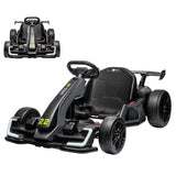 GarveeLife 24V Electric Go Kart for Kids,Powerful Drift Kart with 2 * 150W Motors, Adjustable Seat, 8mph Speed, Led Lights ,Outd