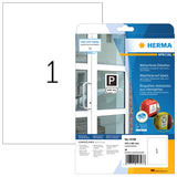 HERMA 10798 Waterproof Labels Waterproof 20 Sheets 210 x 297 mm 1 per A4 Sheet Pack of 20 Self-Adhesive Printable Matt Blank Out