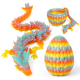 Flavery 3D Dragon Egg - Rainbow Easter Egg with Flexible Dragon Inside, Large 3D Printed Gift,Figurine Decor, Executive Desk Toy