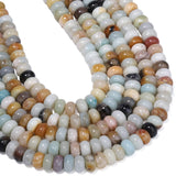 Yochus 75pcs Natural Amazonite Rondelle Beads for Bracelet Making