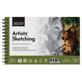 Brustro Artists Drawing & Sketching Wiro-Bound Paper Pad, 5X7 Inches, 160 Gsm, 30 Sheets|Ideal For Pencil, Charcoal, Art, Pen, P