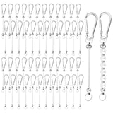 50pcs Beadable Keychain Bars, Bead Making Kit Accessories Charms DIY Blank Metal Clips for Crafts Supplies Gift (Silver)