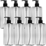 Didaey 8 Pcs Empty Shampoo Bottles with Pump 16 Oz Plastic Soap Dispenser Refillable Body Wash Bottles for Bathroom, Kitchen Sin