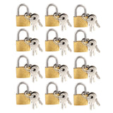 Litoexpe 12 Pieces Mini Solid Brass Padlock 20mm