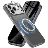 QXC YABUDA 3-in-1 for iPhone 17 pro Case with Privacy Screen Protectors & Individual Camera Lens Protector [Compatible with MagS