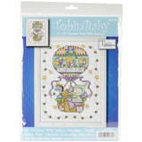 Tobin 14 Count Balloon Ride Birth Record Counted Cross Stitch Kit, 11 by 14Inch